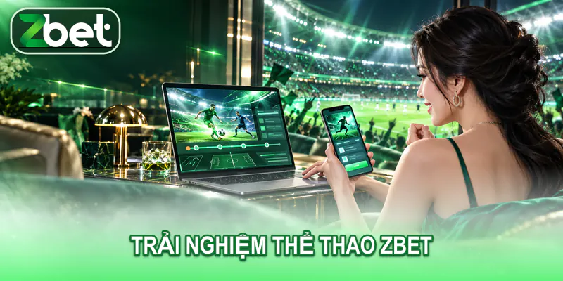 trai nghiem the thao zbet Người dùng theo dõi trận đấu trên laptop và điện thoại trước sân vận động