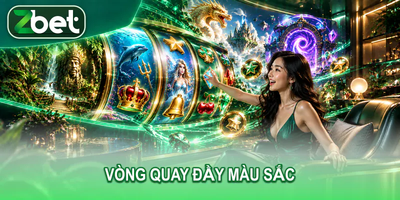 trai nghiem vong quay zbet Nữ người chơi trưởng thành tương tác với màn hình slot mở rộng vào căn phòng